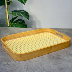 BAMBU HAZERANLI DİKDÖRTGEN TEPSİ L 46*33*5