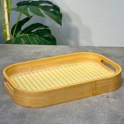 BAMBU HAZERANLI DİKDÖRTGEN TEPSİ S 33*22*4CM