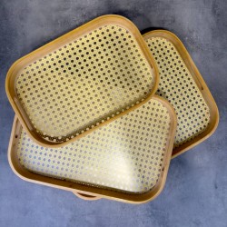BAMBU HAZERANLI DİKDÖRTGEN TEPSİ S 33*22*4CM