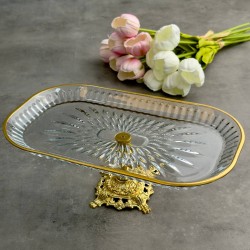 EFEGİL ÇIRAĞAN GOLD CAM BATON SERVCİS STANDI AYAKLI 18*30*11CM