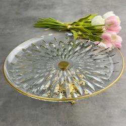 EFEGİL ÇIRAĞAN GOLD CAM KEK SERVİS STANDI AYAKLI 30*30*11CM