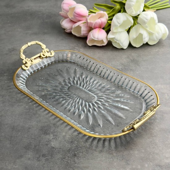 EFEGİL ÇIRAĞAN GOLD CAM KULPLU BATON SERVİS TEPSİ SUNUMLUK 18*30*5CM EFEGİL ÇIRAĞAN GOLD CAM KULPLU BATON SERVİS TEPSİ SUNUMLUK 18*30*5CM