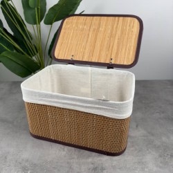 İVORY BAMBOO KAPAKLI SEPET L