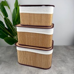 İVORY BAMBOO KAPAKLI SEPET L