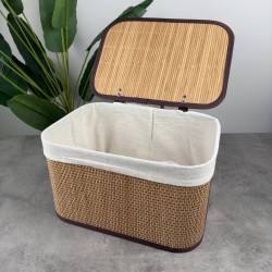 İVORY BAMBOO KAPAKLI SEPET M