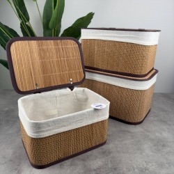 İVORY BAMBOO KAPAKLI SEPET S