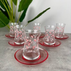 LAV LOVELY PEMBE ÇİÇEK ÇAY SETİ
