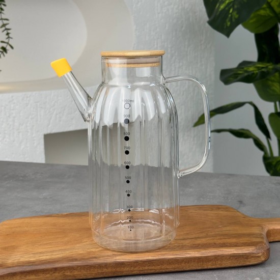 MİEN 1000ML BAMBU KAPAKLI YAĞDANLIK