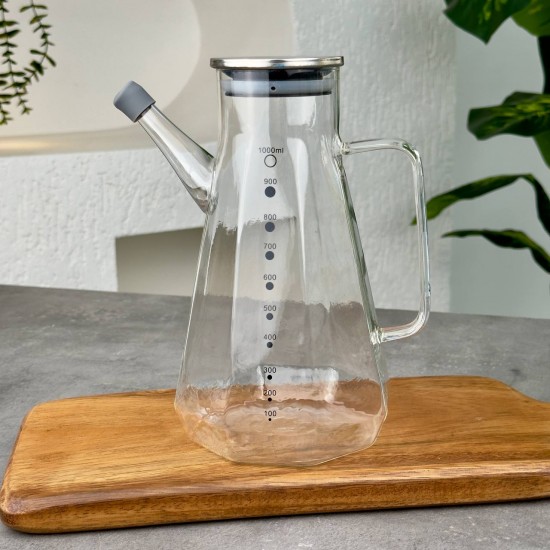 MİEN 1 L METAL KAPAKLI CAM YAĞDANLIK GLA-018