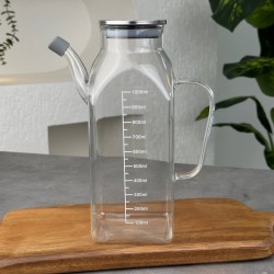 MİEN 1 L METAL KARE CAM YAĞDANLIK GLA-013