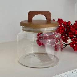 MİEN AKASYA KAPAKLI BOROSİLİKAT CAM KAVANOZ KÜÇÜK