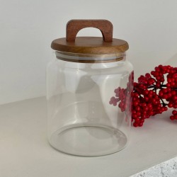 MİEN AKASYA KAPAKLI BOROSİLİKAT CAM KAVANOZ ORTA