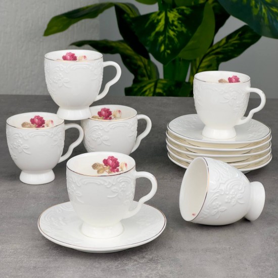 PAÇİ-ELISETTA KABARTMALI 6 LI KAHVE FİNCANI