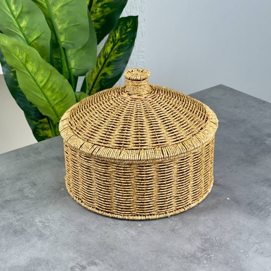 PAÇİ 2 Lİ KAPAKLI HASIR GÖRÜNÜMLÜ SEPET BÜYÜK P/AHS-700704