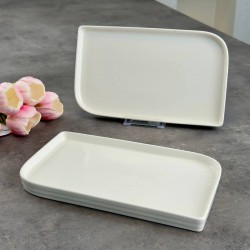 PAÇİ-LİLİAN BEYAZ 25CM DİKDÖRTGEN SERVİS TABAĞI