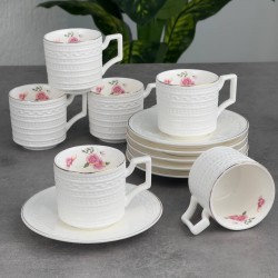 PAÇİ-LUNARIA KABARTMALI 6 LI KAHVE FİNCANI