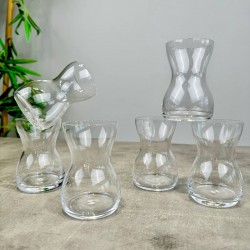 PAŞA BAHÇE 6 LI CRYSTALL RUBA ÇAY BARDAĞI