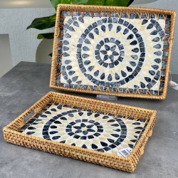 SEVERHOME RATTAN SEDEFLİ TEPSİ BÜYÜK BOY